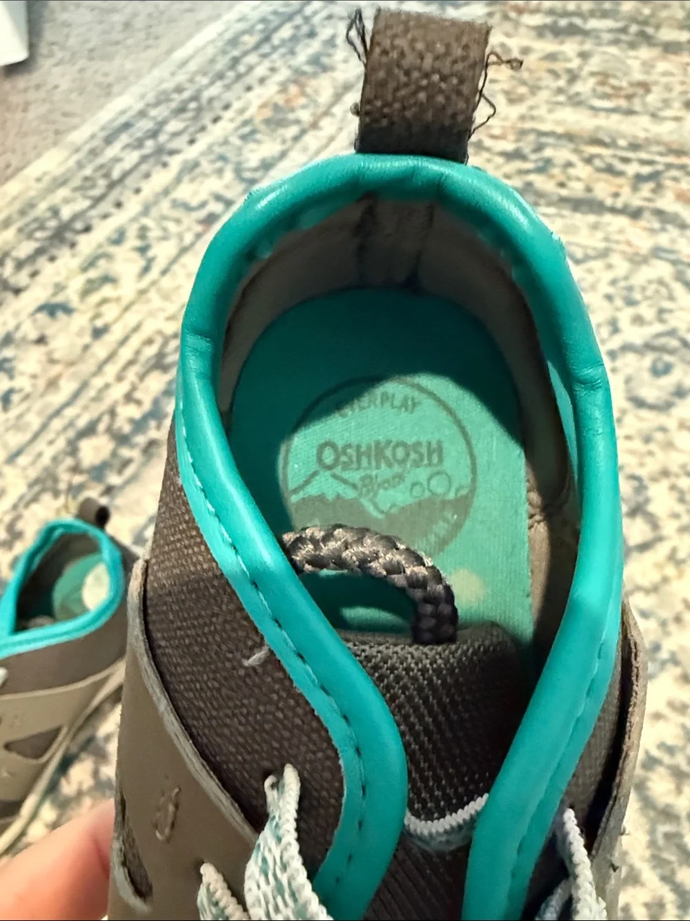OshKosh B'gosh Gray and Teal Kids Sneakers